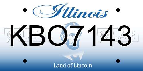 KBO7143 Illinois License Plate