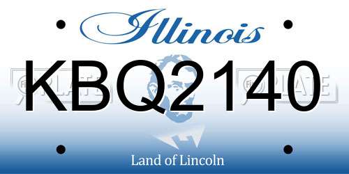 KBQ2140 Illinois License Plate