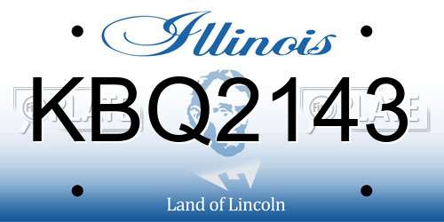 KBQ2143 Illinois License Plate