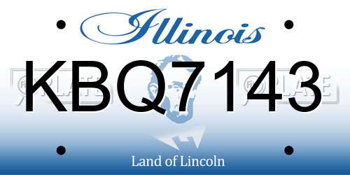 KBQ7143 Illinois License Plate