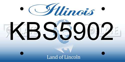 KBS5902 Illinois License Plate