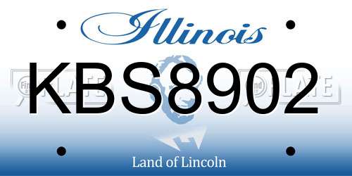 KBS8902 Illinois License Plate