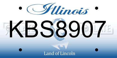KBS8907 Illinois License Plate