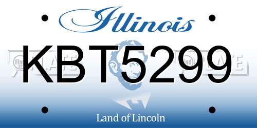 KBT5299 Illinois License Plate