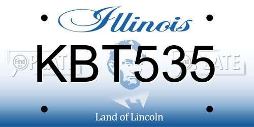 KBT535 Illinois License Plate