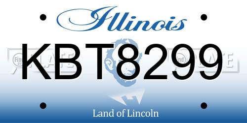 KBT8299 Illinois License Plate