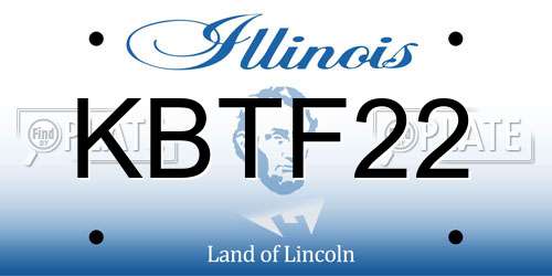 KBTF22 Illinois License Plate