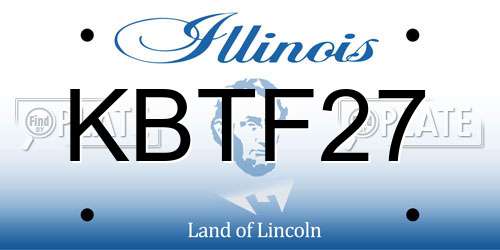 KBTF27 Illinois License Plate