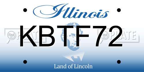 KBTF72 Illinois License Plate