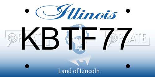 KBTF77 Illinois License Plate