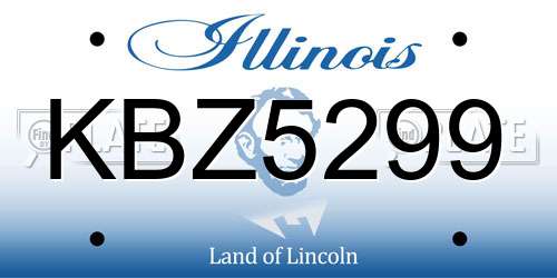 KBZ5299 Illinois License Plate