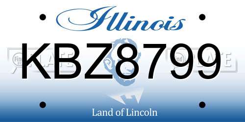 KBZ8799 Illinois License Plate