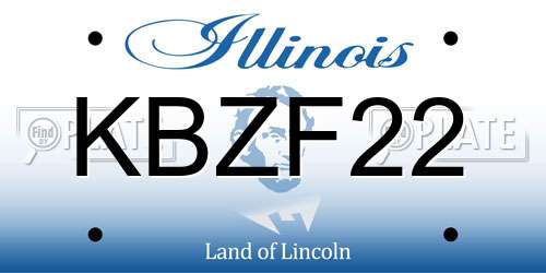 KBZF22 Illinois License Plate