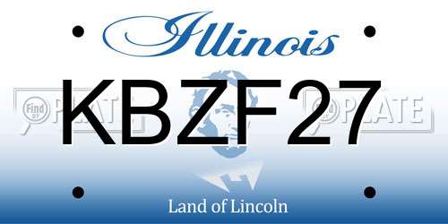 KBZF27 Illinois License Plate