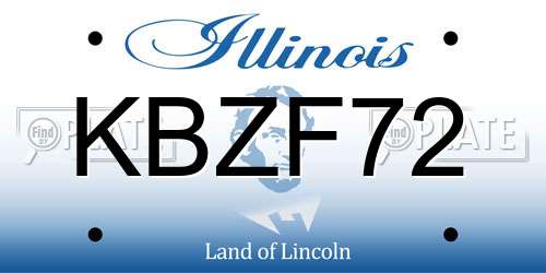 KBZF72 Illinois License Plate