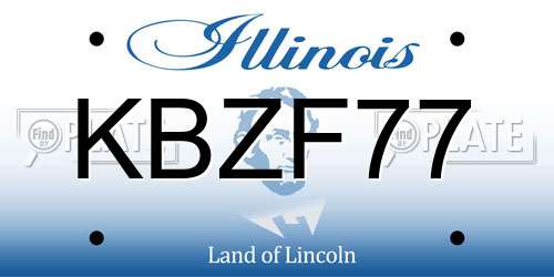 KBZF77 Illinois License Plate