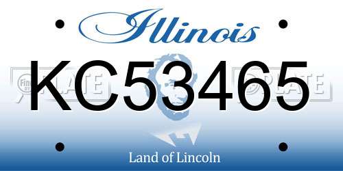 KC53465 Illinois License Plate