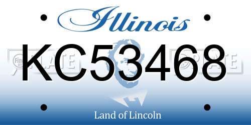 KC53468 Illinois License Plate