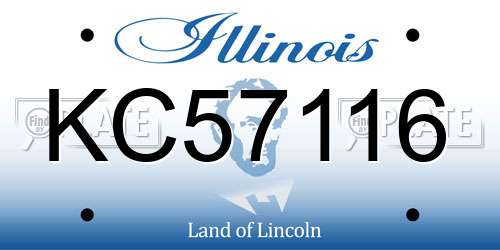 KC57116 Illinois License Plate