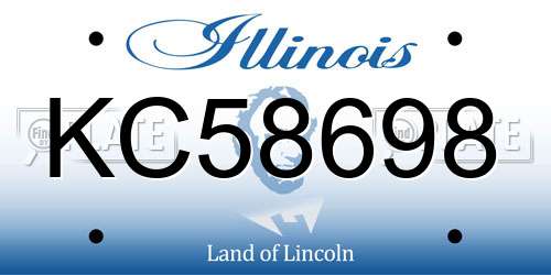 KC58698 Illinois License Plate