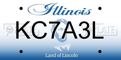 KC7A3L Illinois License Plate