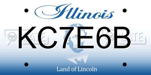 KC7E6B Illinois License Plate