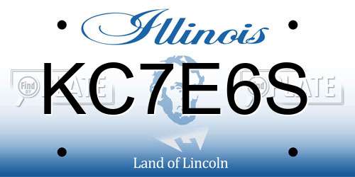 KC7E6S Illinois License Plate