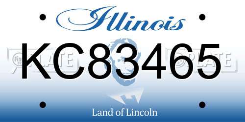 KC83465 Illinois License Plate