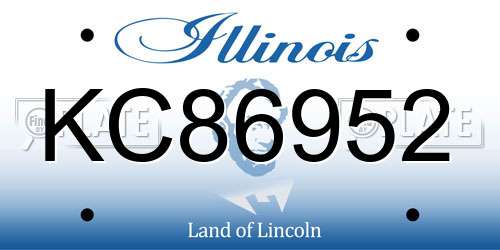 KC86952 Illinois License Plate