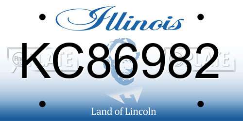 KC86982 Illinois License Plate