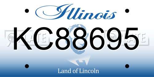 KC88695 Illinois License Plate