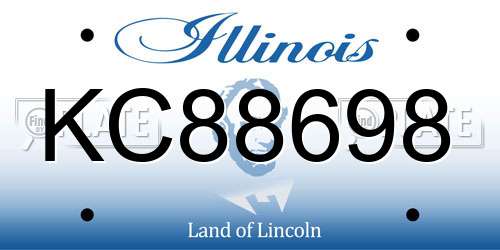 KC88698 Illinois License Plate