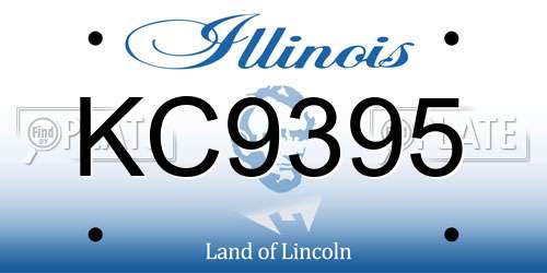 KC9395 Illinois License Plate