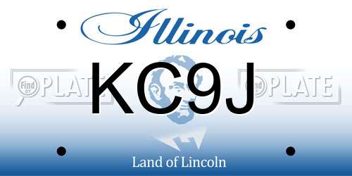 KC9J Illinois License Plate