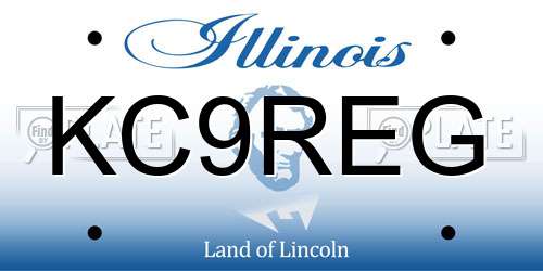 KC9REG Illinois License Plate