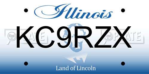 KC9RZX Illinois License Plate