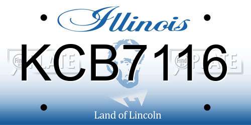 KCB7116 Illinois License Plate