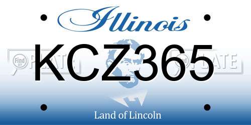 KCZ365 Illinois License Plate