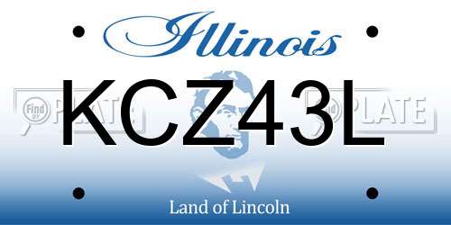 KCZ43L Illinois License Plate