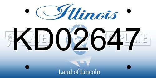 KD02647 Illinois License Plate