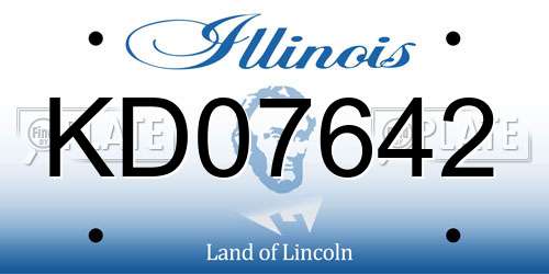 KD07642 Illinois License Plate