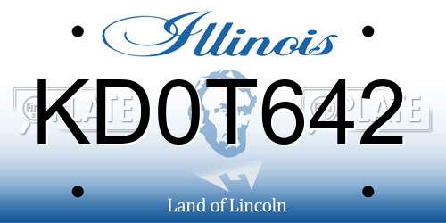KD0T642 Illinois License Plate