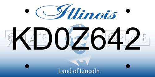 KD0Z642 Illinois License Plate