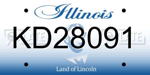 KD28091 Illinois License Plate