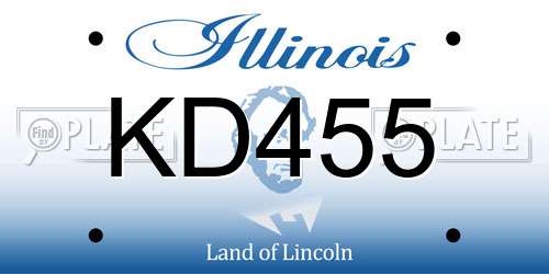 KD455 Illinois License Plate
