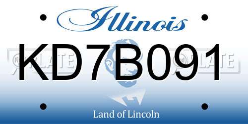 KD7B091 Illinois License Plate