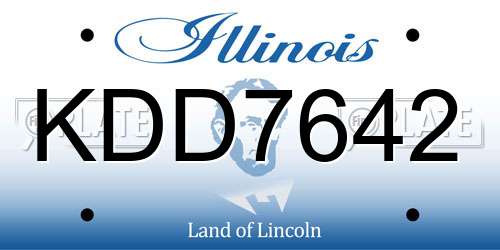 KDD7642 Illinois License Plate