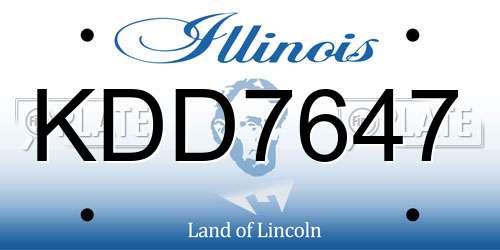 KDD7647 Illinois License Plate