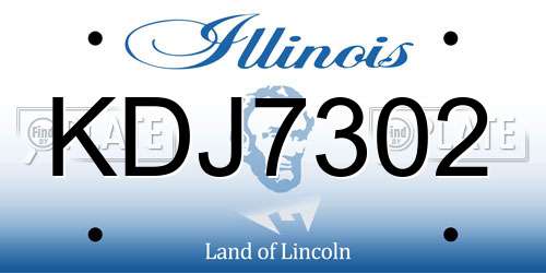 KDJ7302 Illinois License Plate