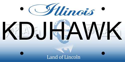 KDJHAWK Illinois License Plate